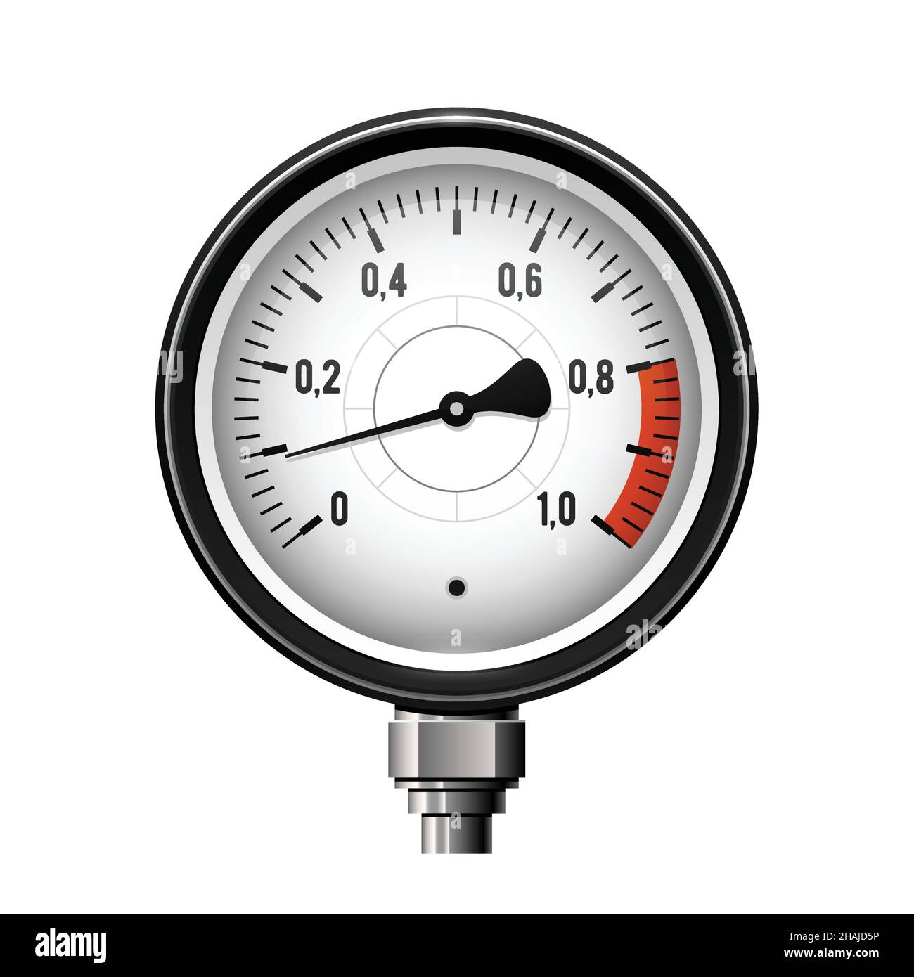 Manometer scales, pressure gauge, compression meter device, vector Stock Vector