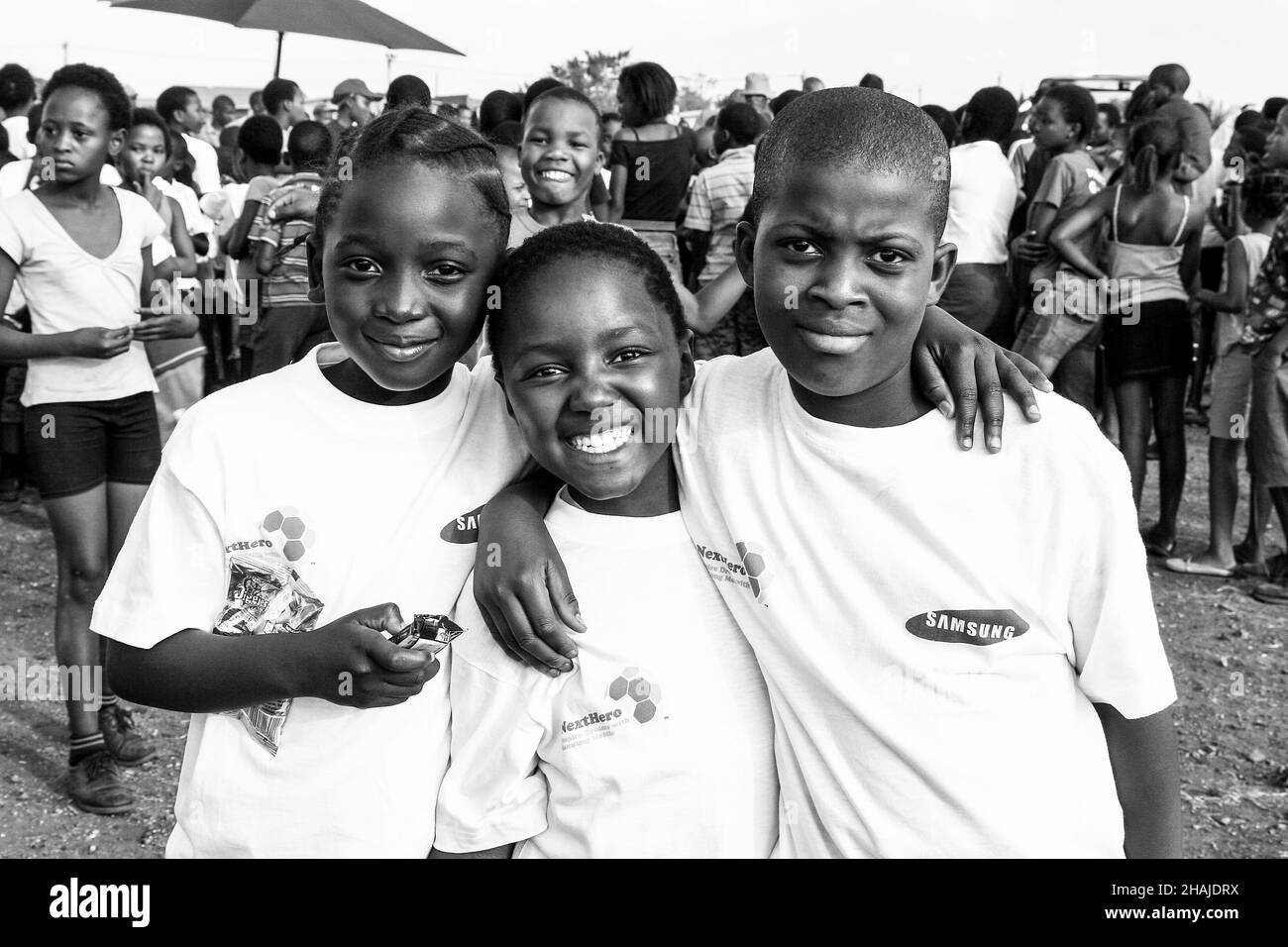 South african children smiling Black and White Stock Photos & Images ...