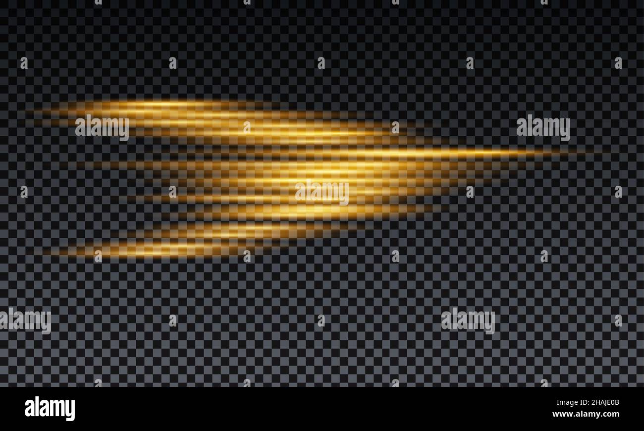 Velocity light effect. Horizontal lens flares and Laser beams