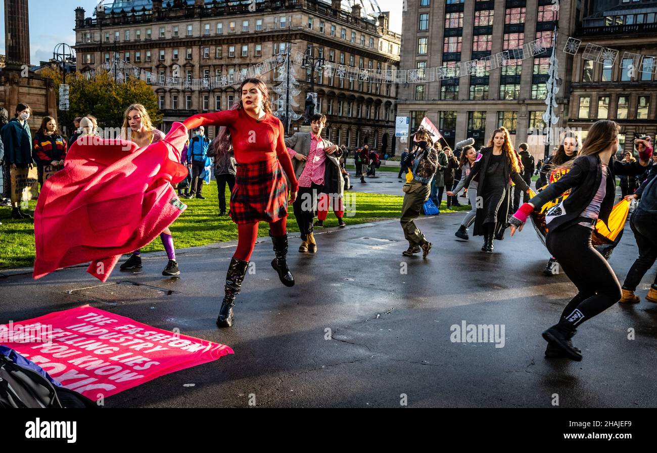 Global Day of Action for Climate Justice COP26 Glasgow, Scotland, UK.  100,000 people demonstrated on the 6th November 2021 as part of the Climate Change talks. Stock Photo