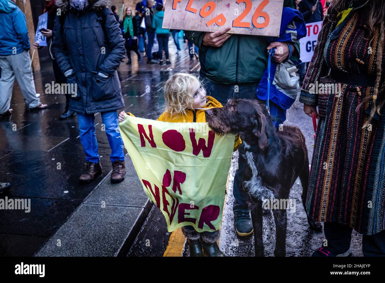 Global Day of Action for Climate Justice COP26 Glasgow, Scotland, UK.  100,000 people demonstrated on the 6th November 2021 as part of the Climate Change talks. Stock Photo