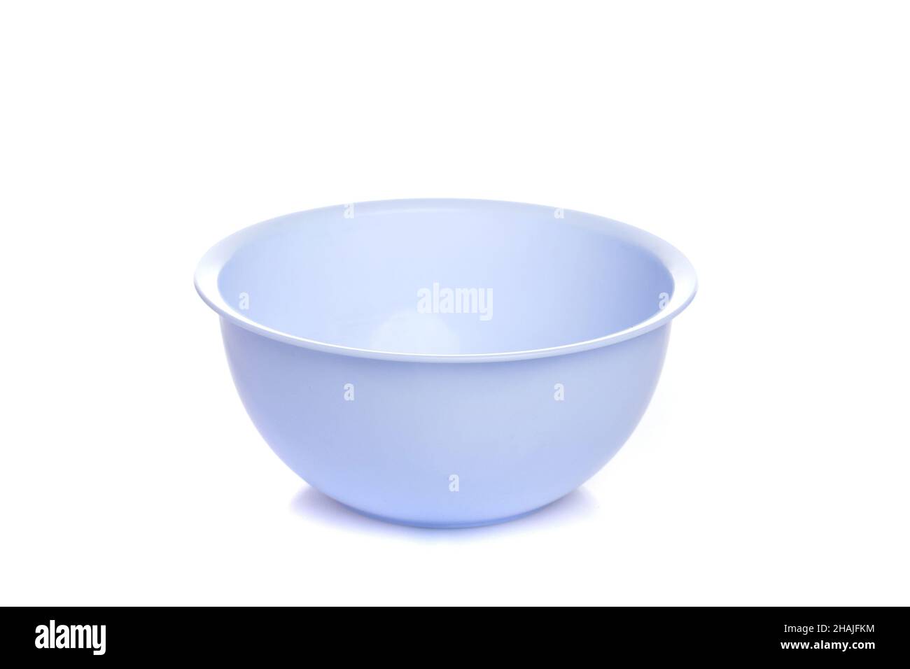 empty plastic purple salad bowl on white isolated background Stock