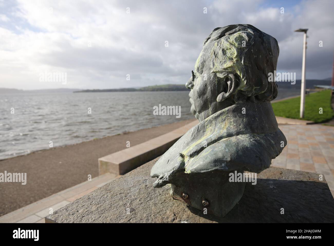 Helensburgh, Argyll, Scotland. The Bust Of The Inventor Of Televison ...