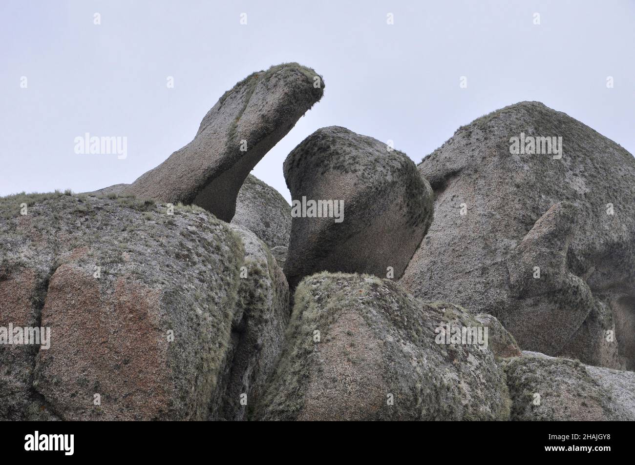 Wind,rain and sea eroded rocks,Granite,  Penninis Head, St Mary's, Isles of Scilly,UK Stock Photo