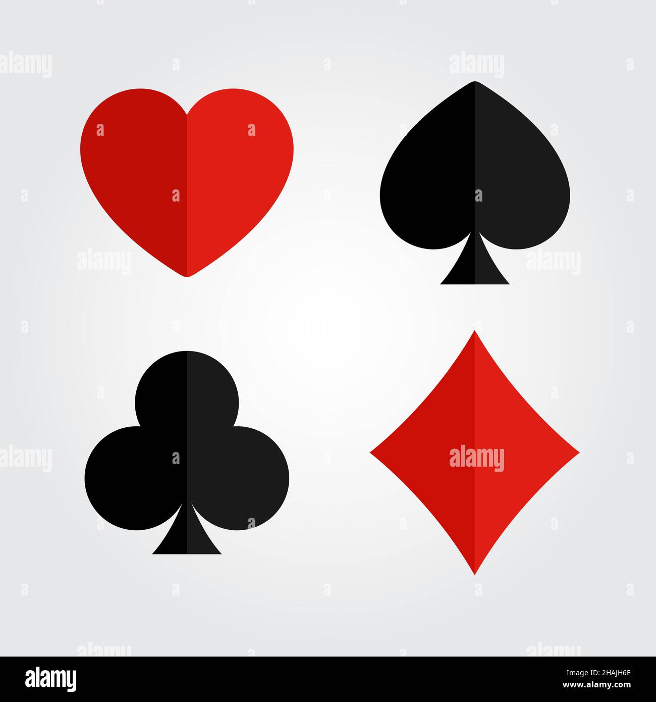 Suit of playing cards. Flat vector poker icons isolated on white ...