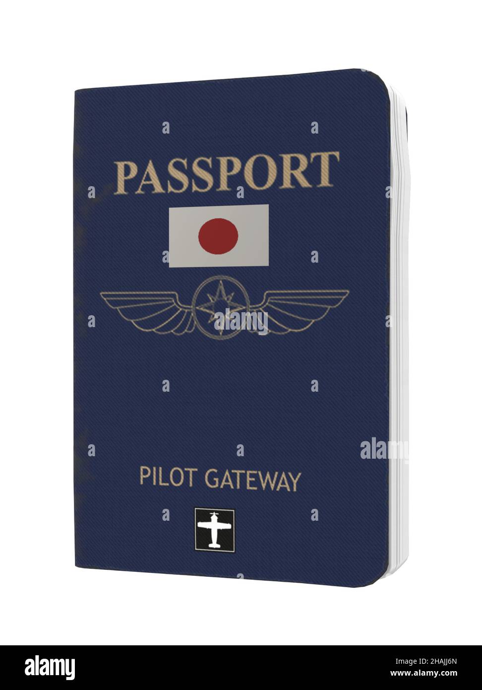 Japan Country Flag Passport Book Stock Vector