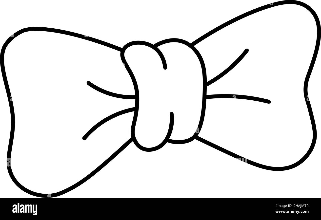 Hand drawn bow. Vector illustration in doodle style isolated on ...