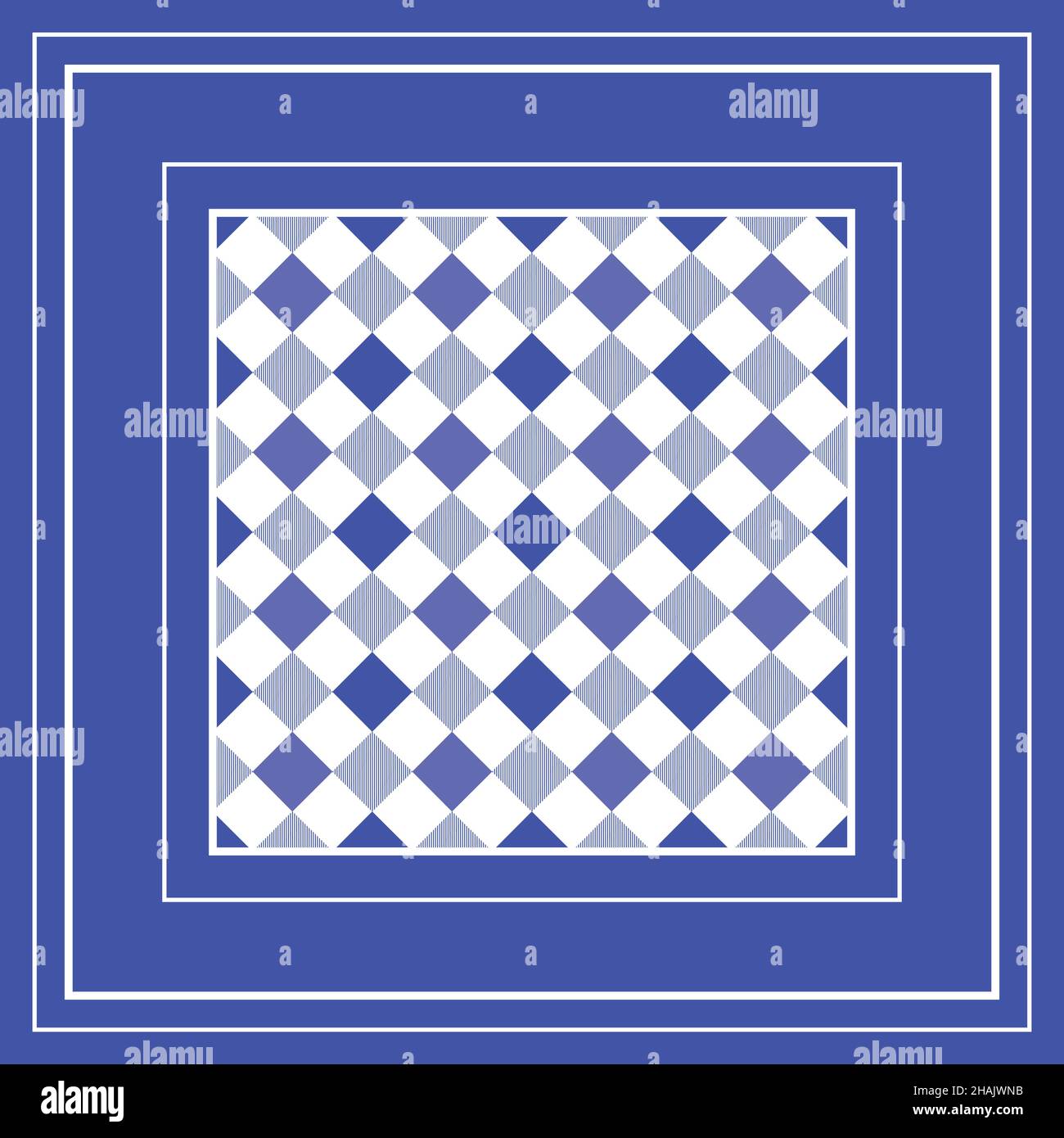 Vector scarf template with classic vichy pattern. Stock Vector