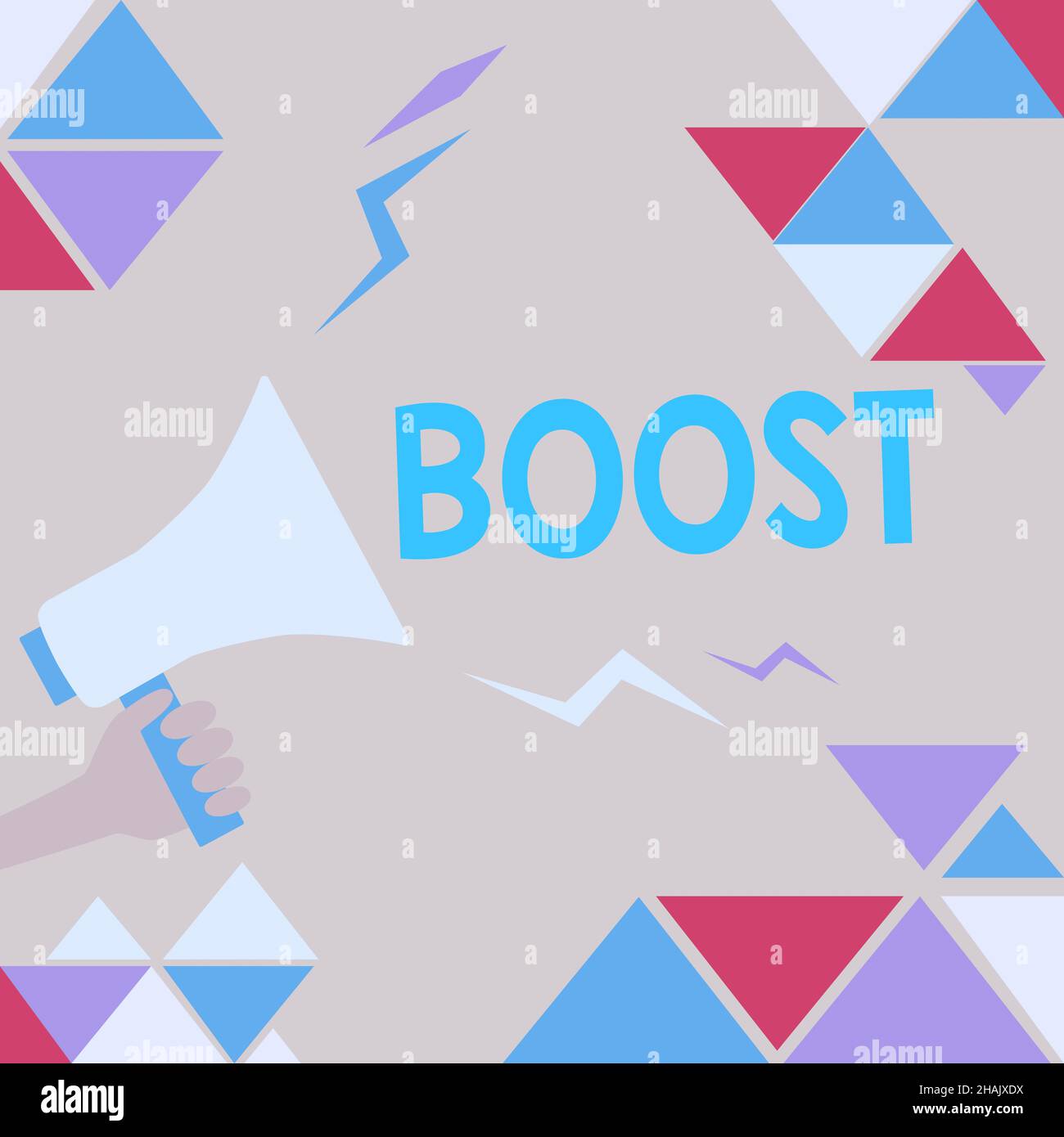 Text caption presenting Boost. Concept meaning a source of help or