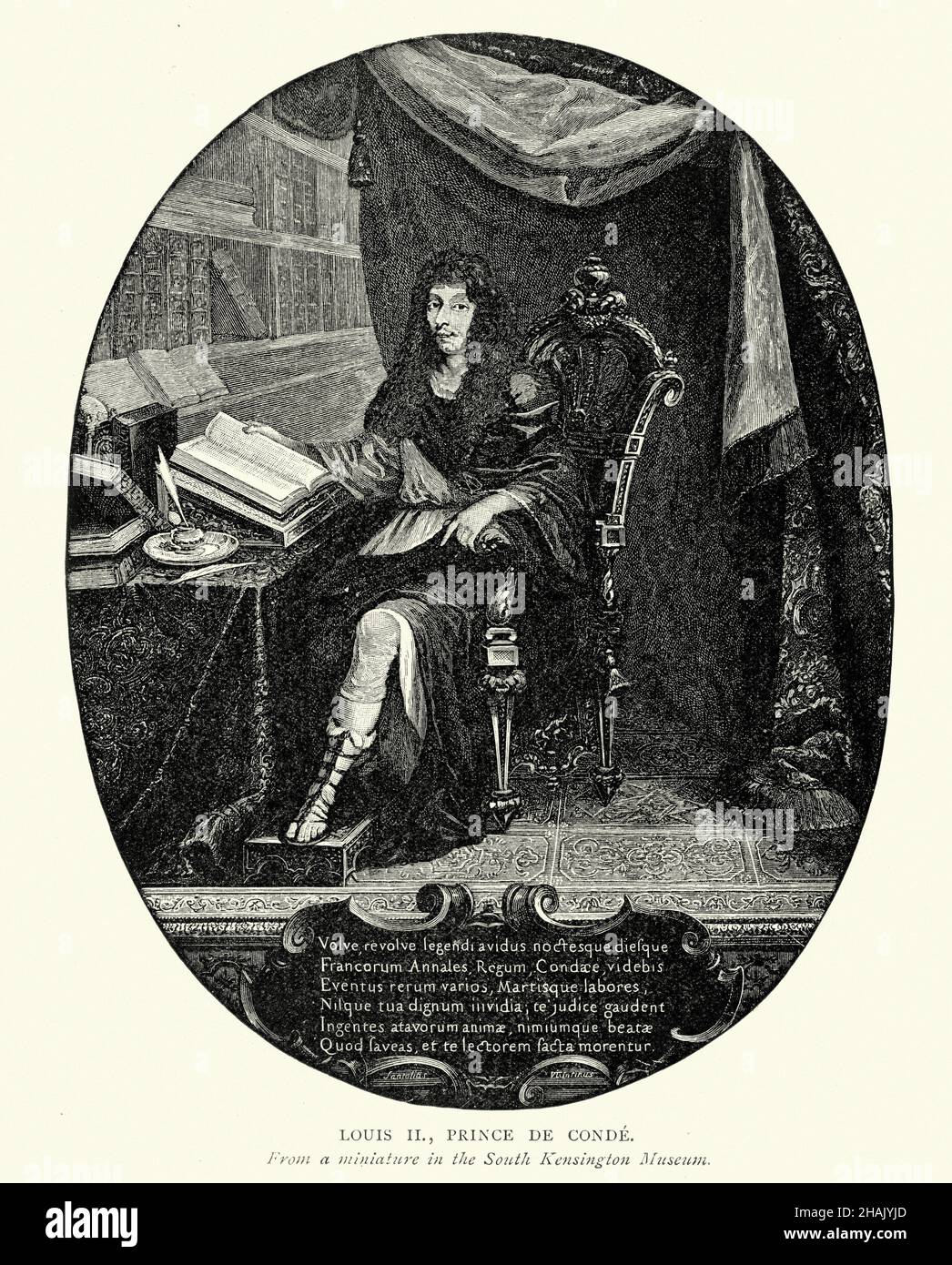 Portrait of Louis de Bourbon, Prince of Condé known as the Great Condé for his military exploits, was a French general and the most illustrious representative of the Condé branch of the House of Bourbon. He was one of Louis XIV's most pre-eminent generals Stock Photo