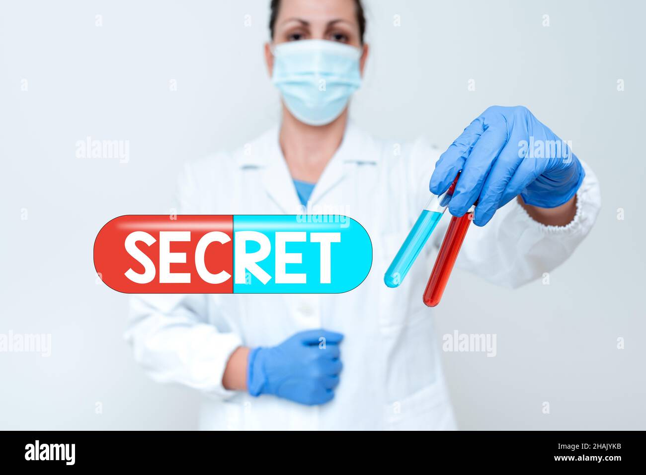 Sign displaying Secret. Business idea something that is kept or meant to be kept unknown to others Studying New Cure For Infections Presenting Stock Photo