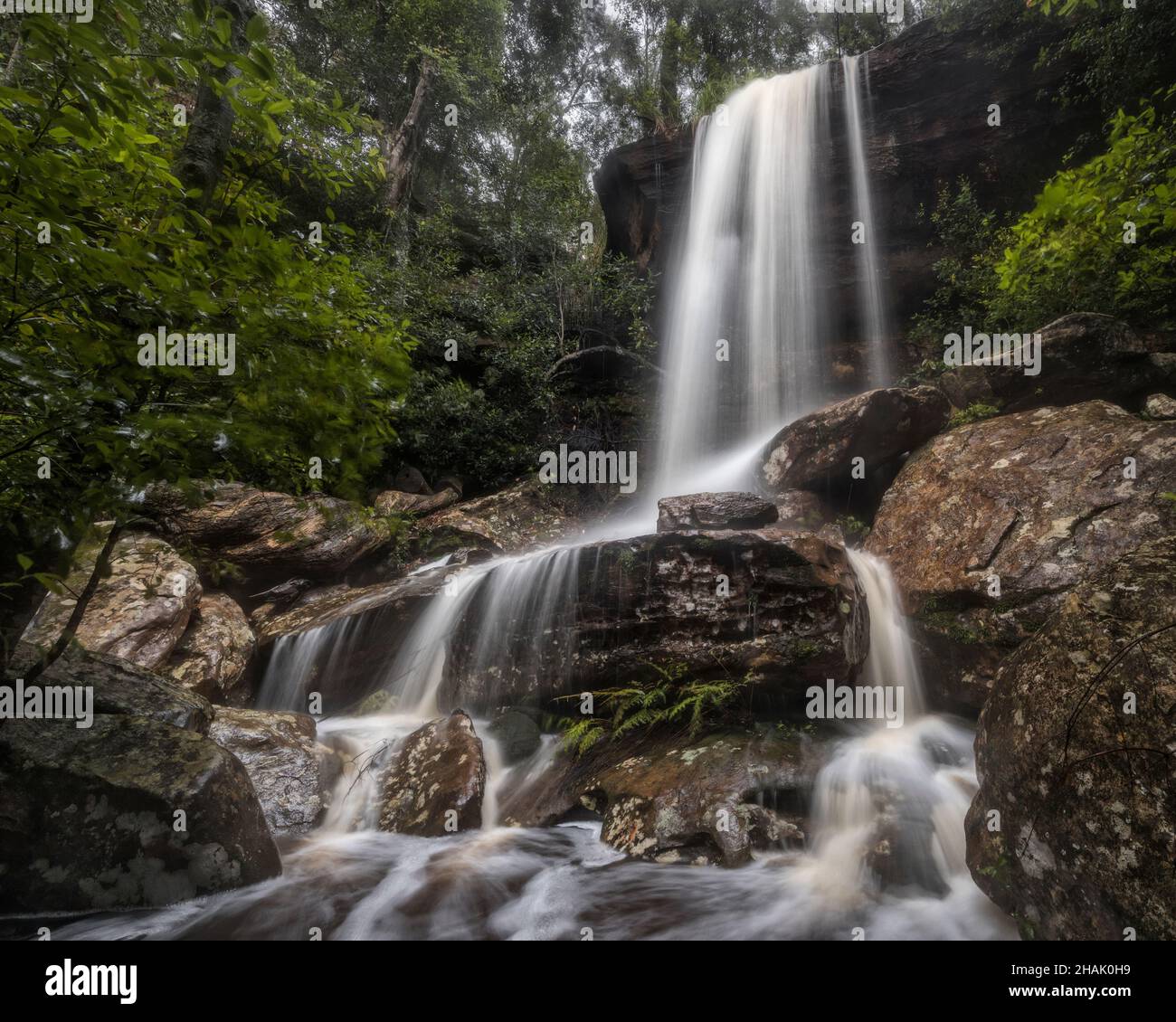 waterfall in bushland on the nsw central coast Stock Photo