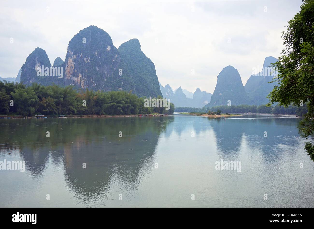 Mountains and river in Guilin, China Stock Photo