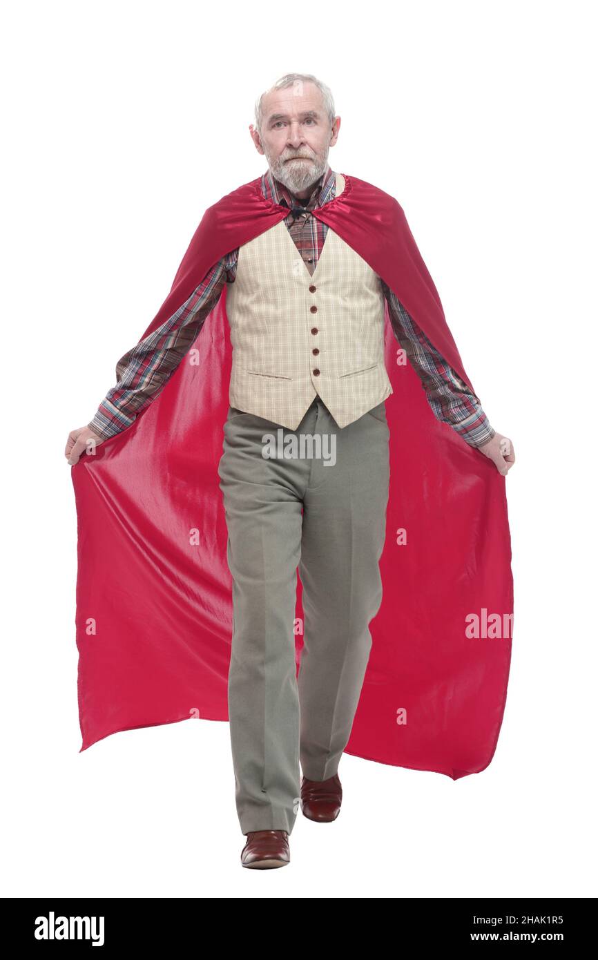 confident older man in a superhero Cape Stock Photo - Alamy
