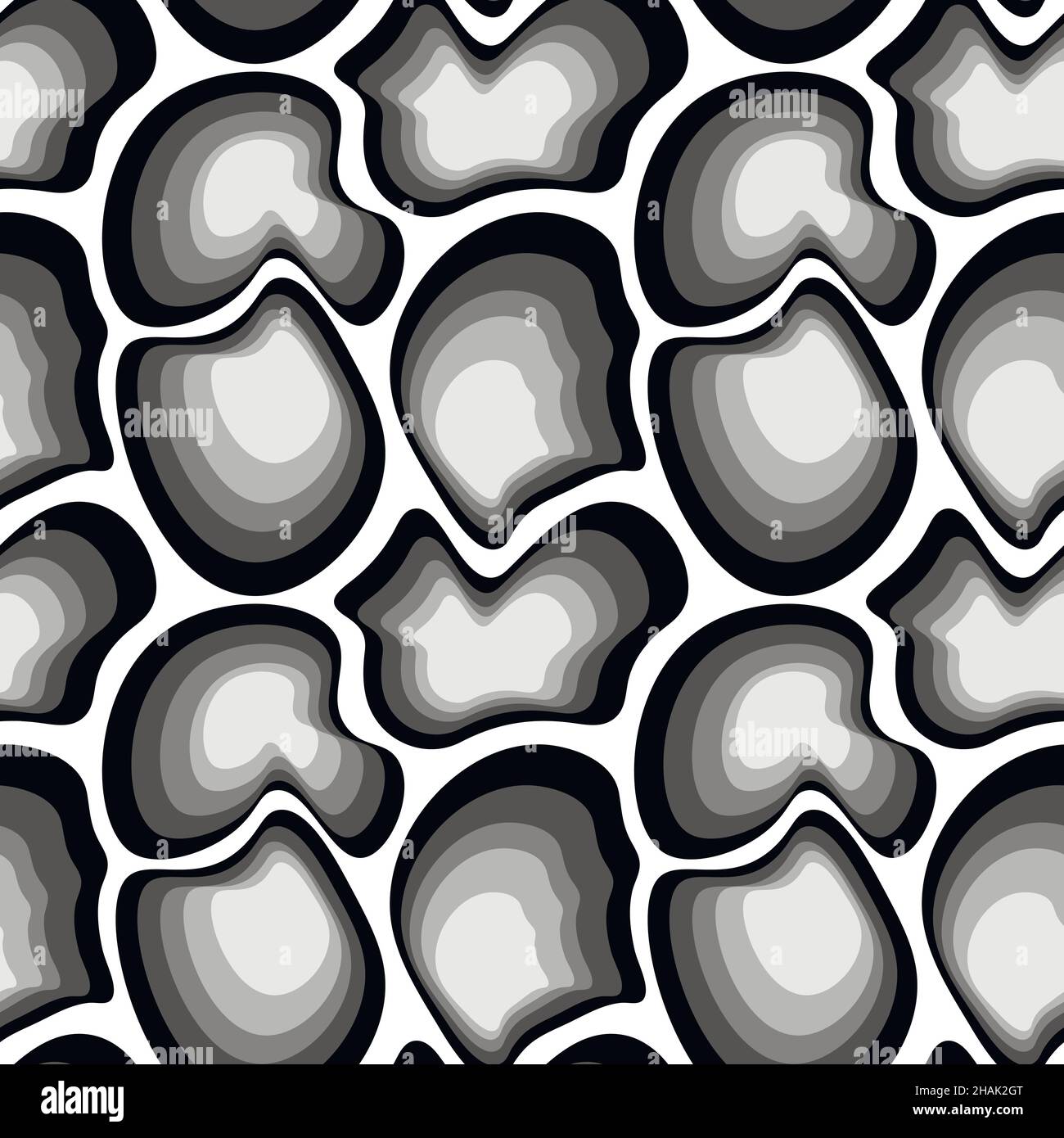 Illustration Seamless pattern on a square background - asymmetrical fantasy spots - molecules, stones or shell of the animal Abstraction. Design eleme Stock Vector