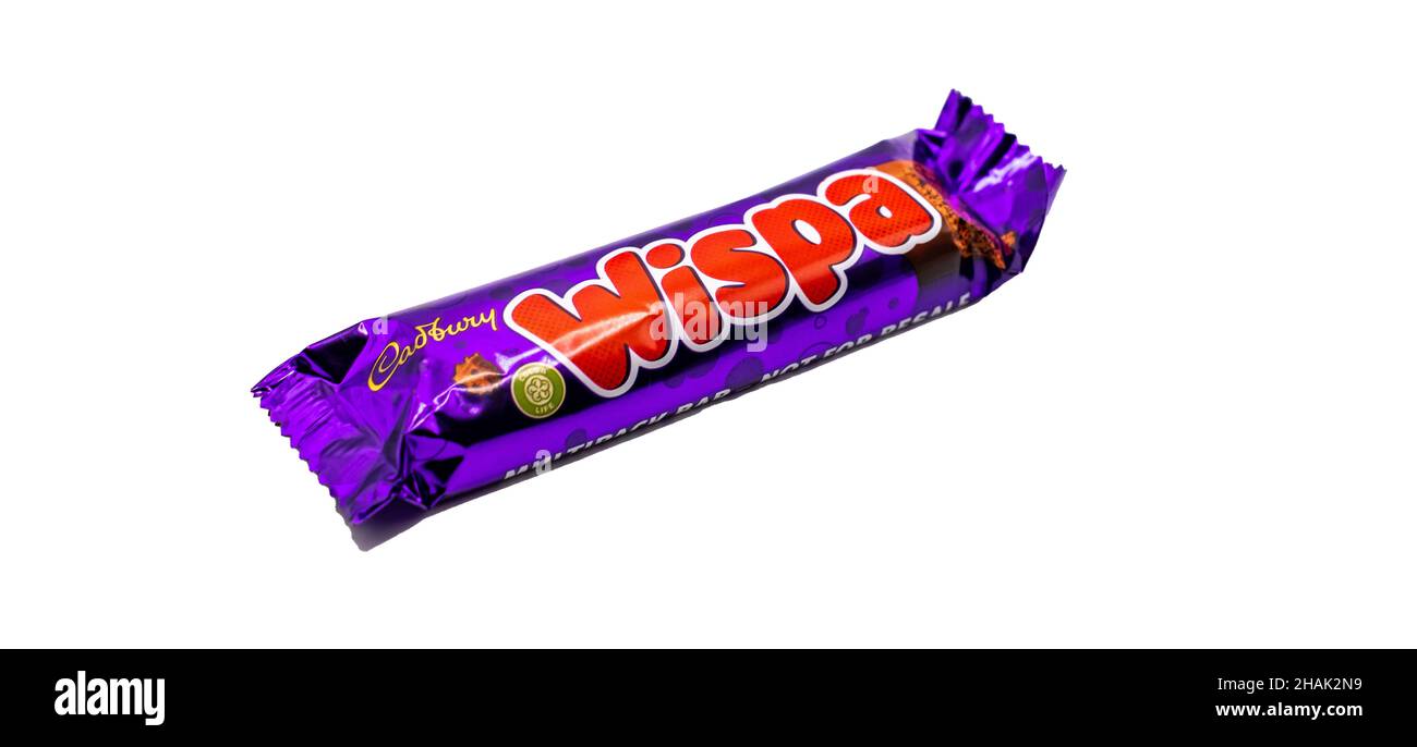 LONDON, UK - MAY 6TH 2016: An Unopened Wispa Gold Chocolate Bar  Manufactured By Cadbury, Pictured Over A Plain White Background On 6th May  2016. Stock Photo, Picture and Royalty Free Image. Image 58701328.