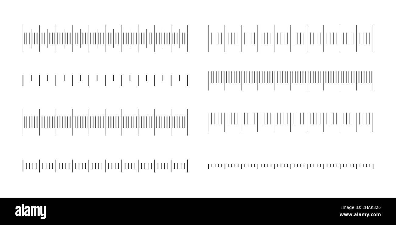 Different horizontal thermometer scales set. Templates for