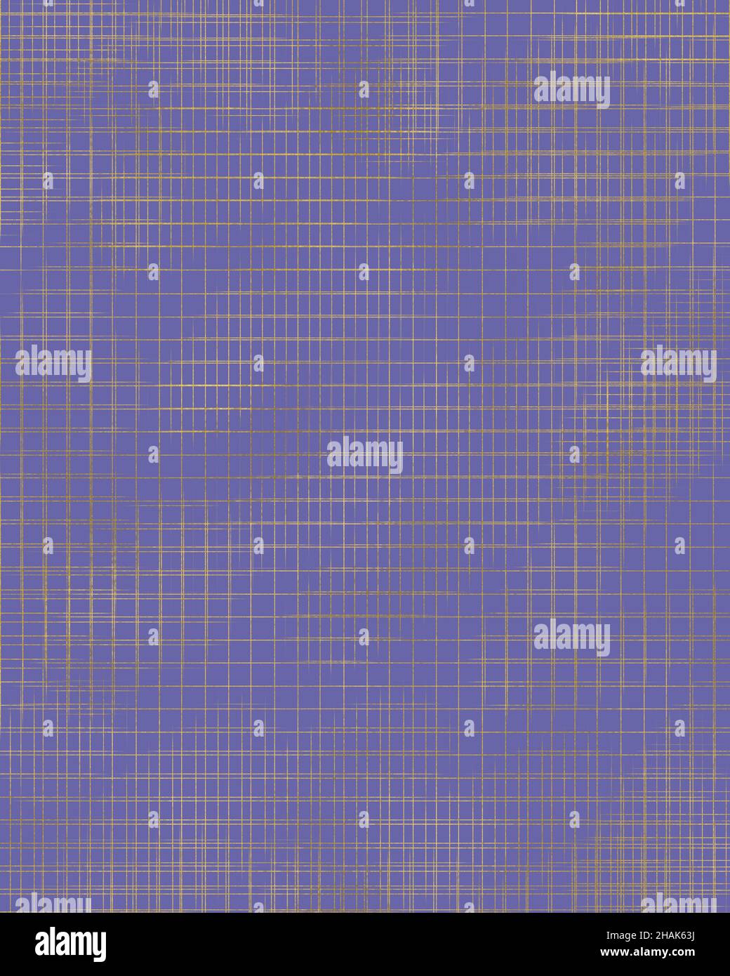 Violet purple background with golden irregular checked textured pattern. Stock Photo