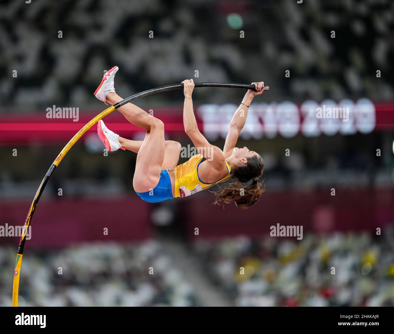 Maryna Kylypko participating in the Tokyo 2020 Olympics in the pole ...