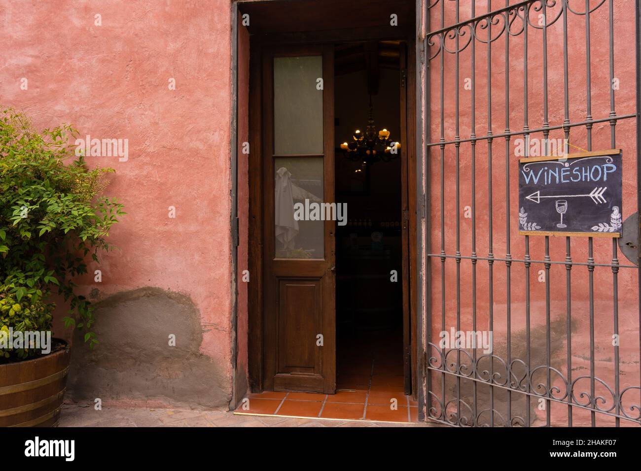 Wine store into a fancy vineyard of Mendoza Argentina Stock Photo