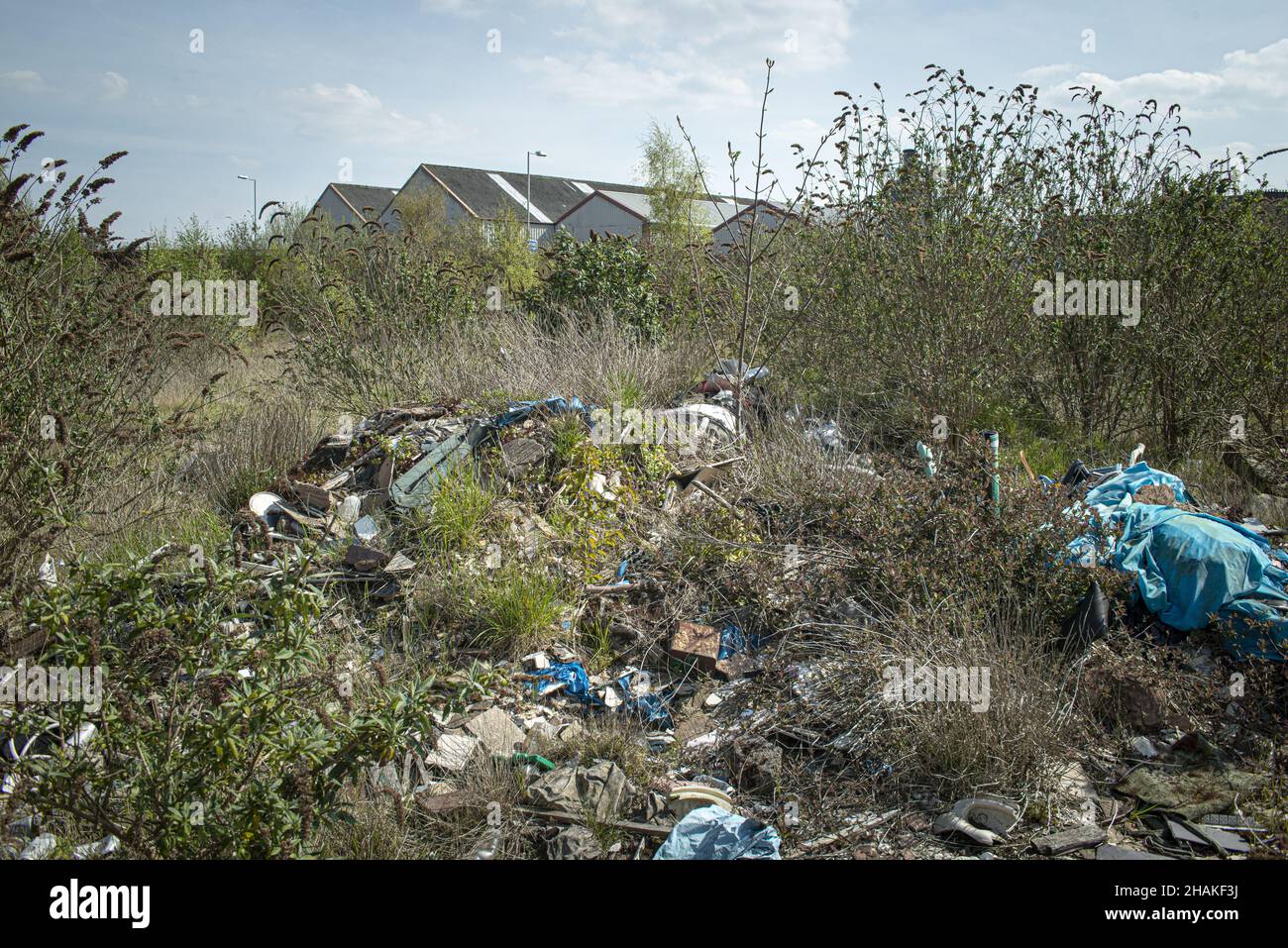 Brownfield land, site of former steel plant Stock Photo Alamy