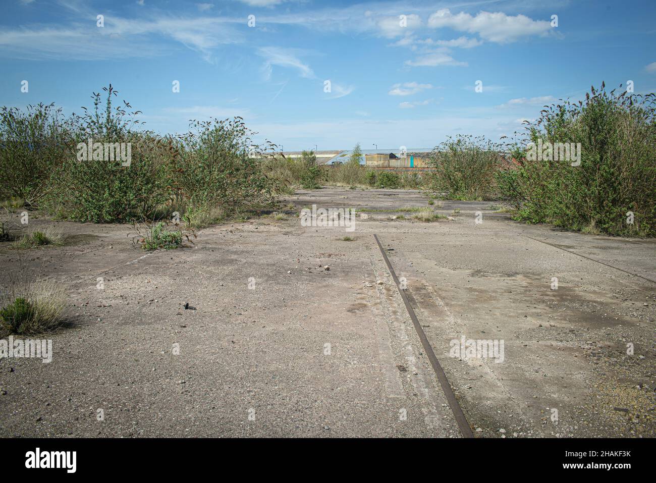 Brownfield land, site of former steel plant Stock Photo Alamy