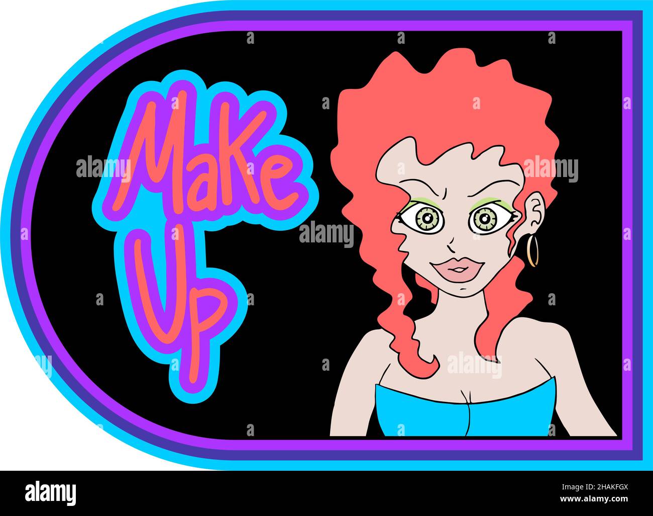 make up girl draw Stock Vector Image & Art Alamy