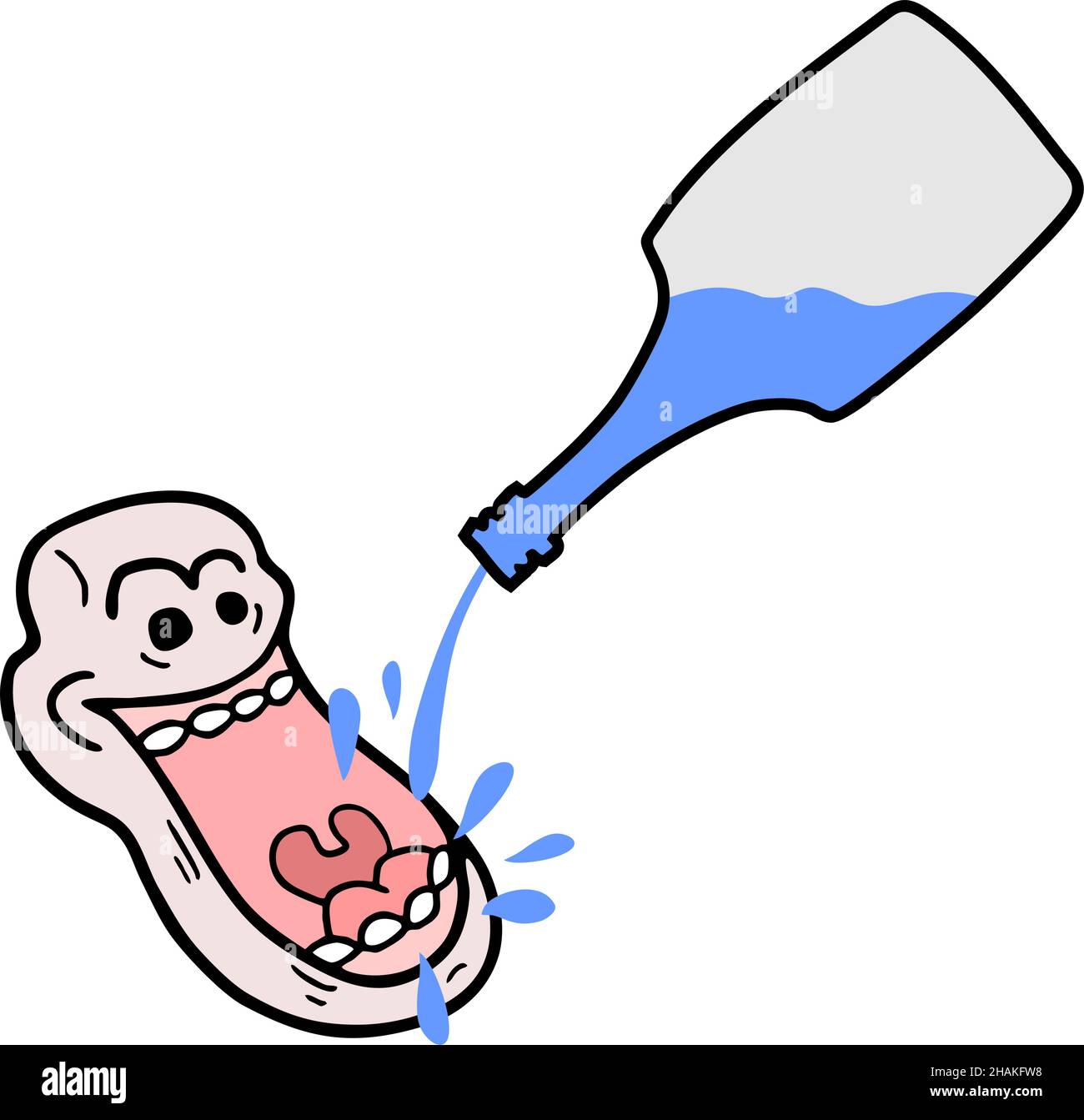 Crazy man drinking Stock Vector