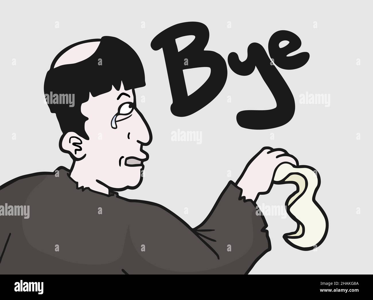 Bye monk Stock Vector