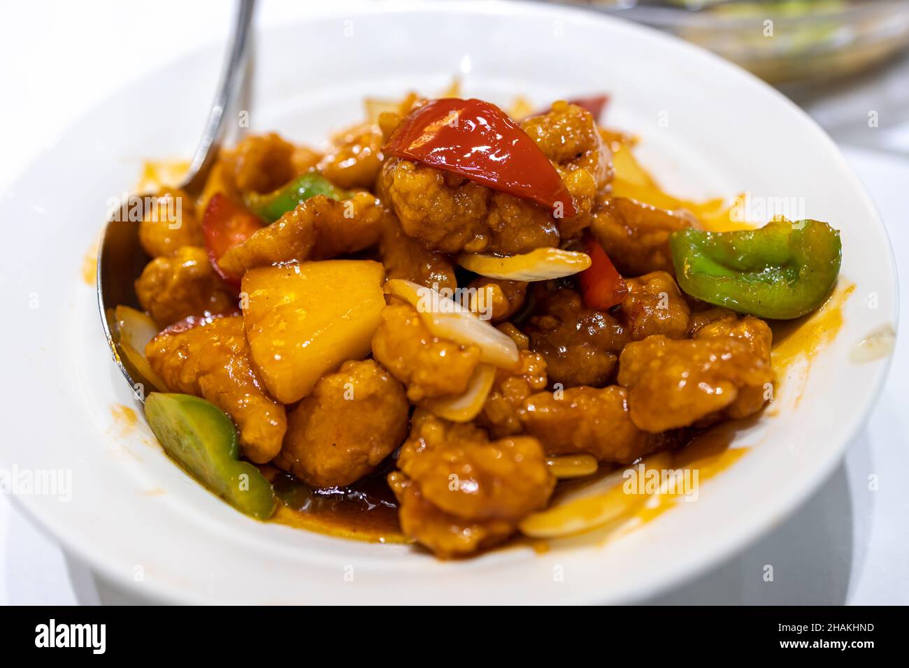 Popular Chinese food sweet and sour pork Stock Photo - Alamy, image size:1300x956