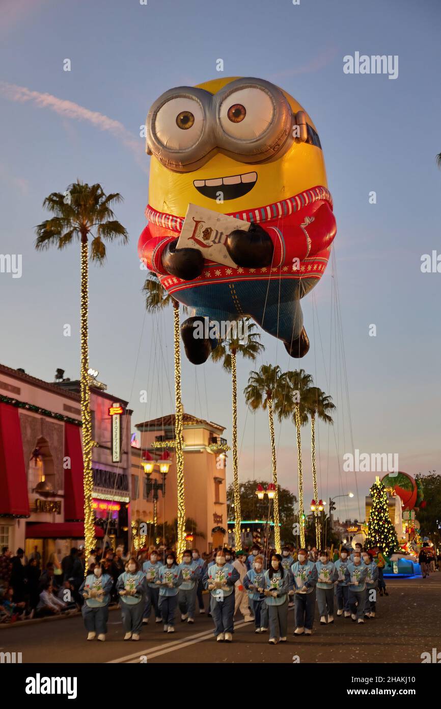 Universal's Holiday Parade featuring Macy's. Balloons floating through the streets of Universal Studios Florida Stock Photo