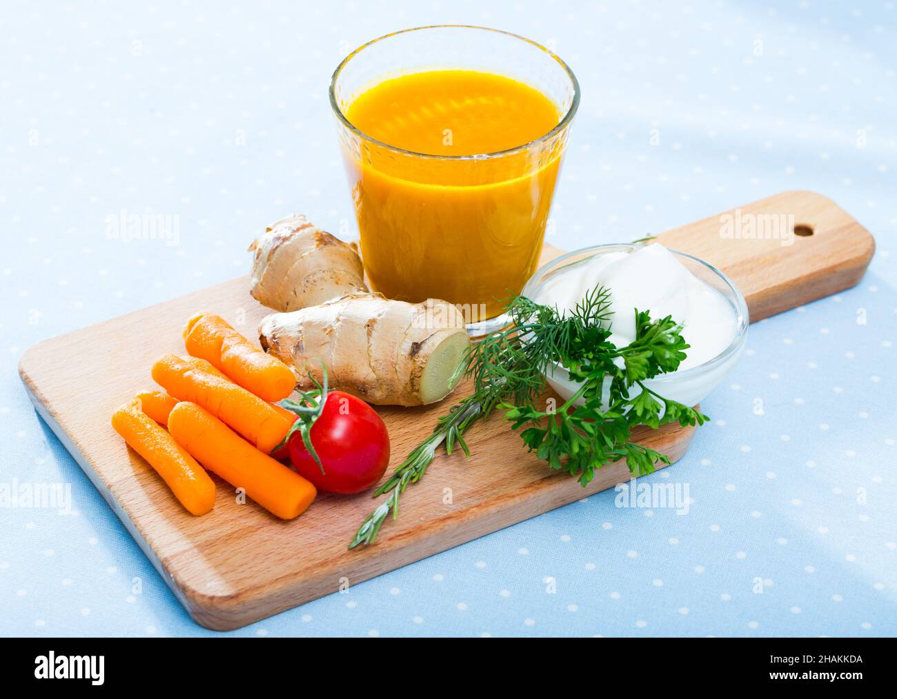Fresh carrot juice with ginger stock photo alamy