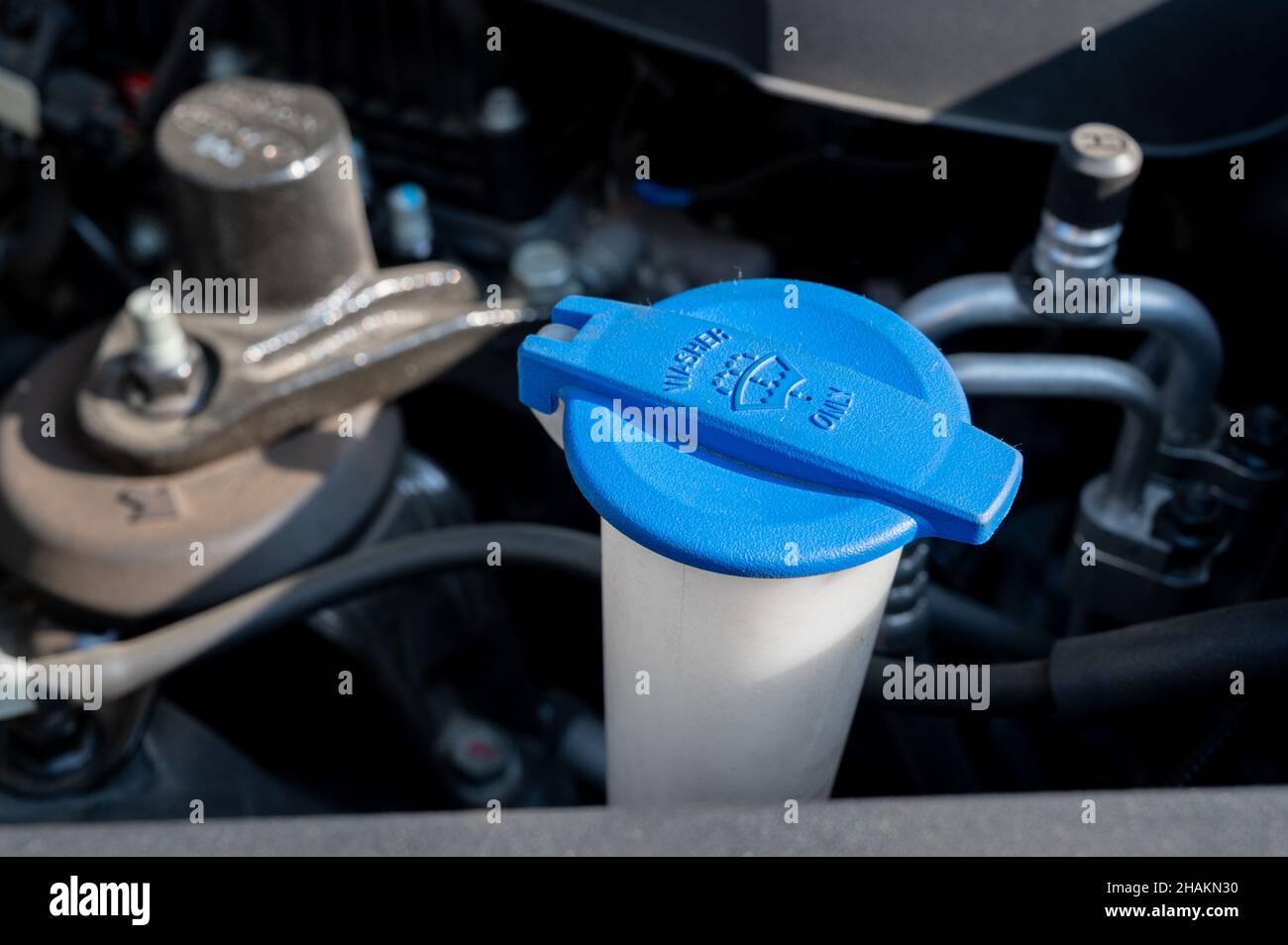 Windshield washer fluid car cap hi-res stock photography and