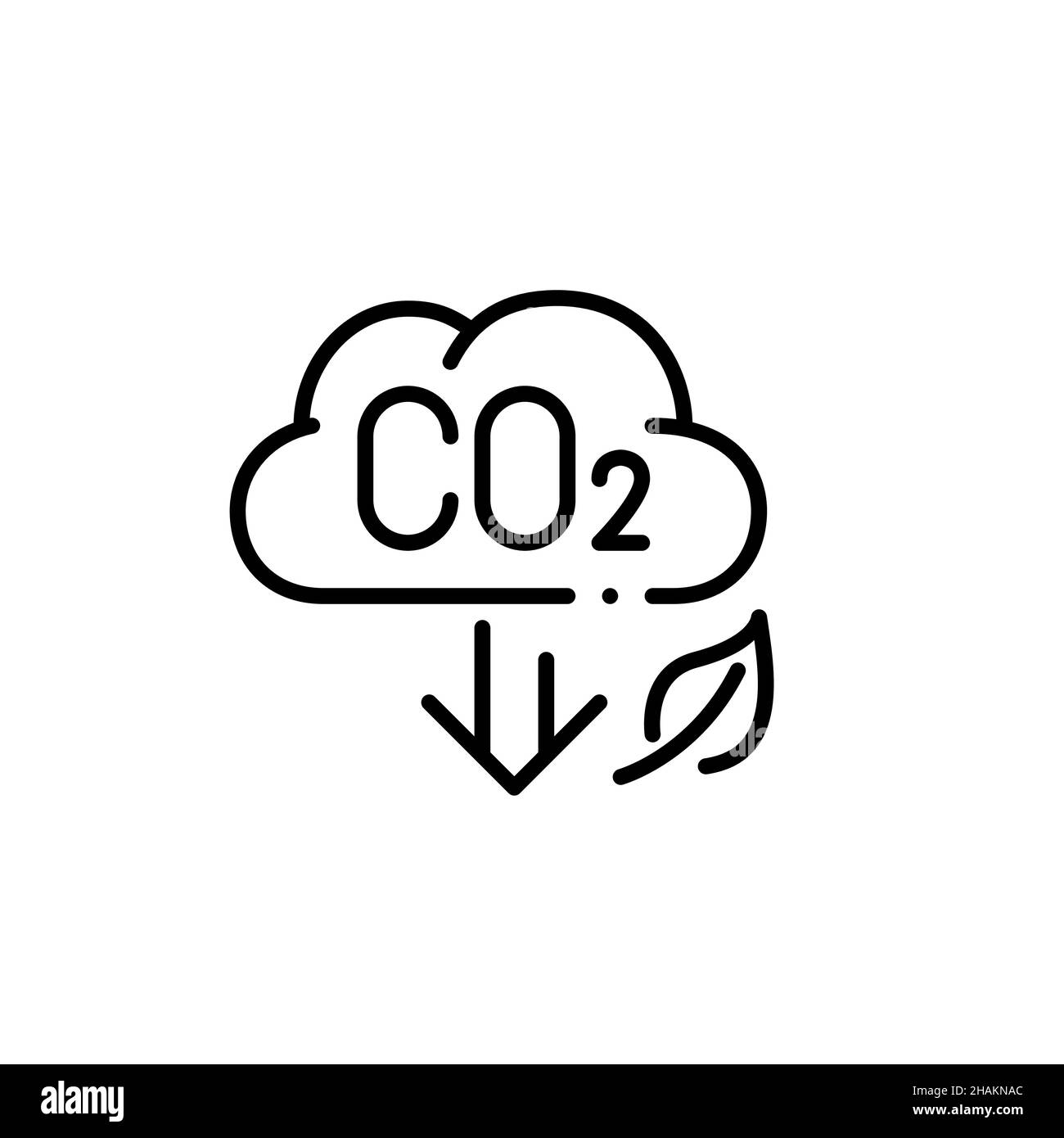 Carbon dioxide emission reduction. Pixel perfect, editable stroke icon Stock Vector