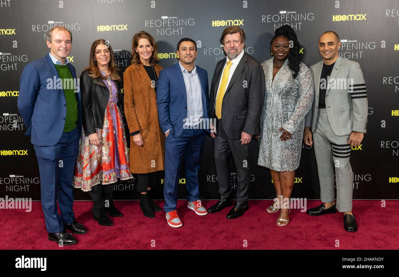 New York, NY - December 13, 2021: Matthew O'Neil, Nancy Abraham, Perri ...
