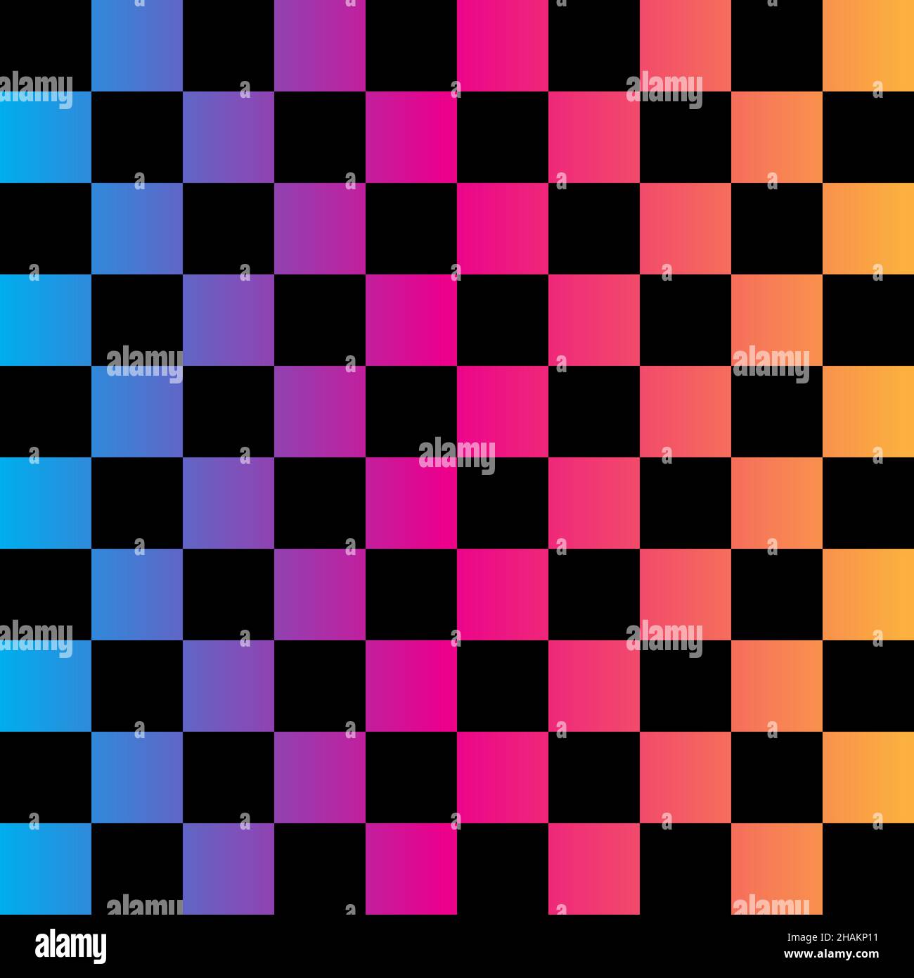 Black and rainbow squares seamless pattern.Checkered flag. Vector illustration. Stock Vector