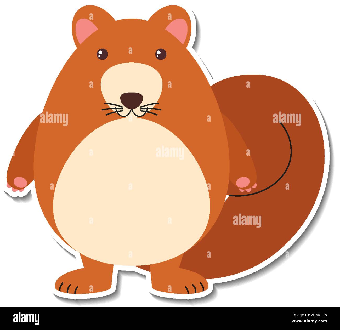 chubby-squirrel-animal-cartoon-sticker-illustration-stock-vector-image