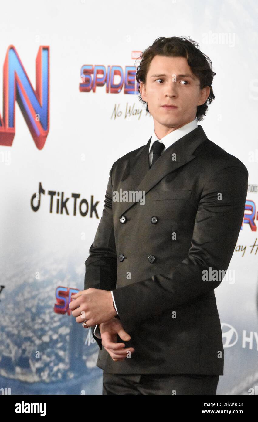 Los Angeles, California, USA 13th December 2021 Actor Tom Holland attends Sony Pictures Presents The Los Angeles Premiere of Marvel Studios 'Spider-Man No Way Home' at Regency Village Theatre on December 13, 2021 in Los Angeles, California, USA. Photo by Barry King/Alamy Live News Stock Photo
