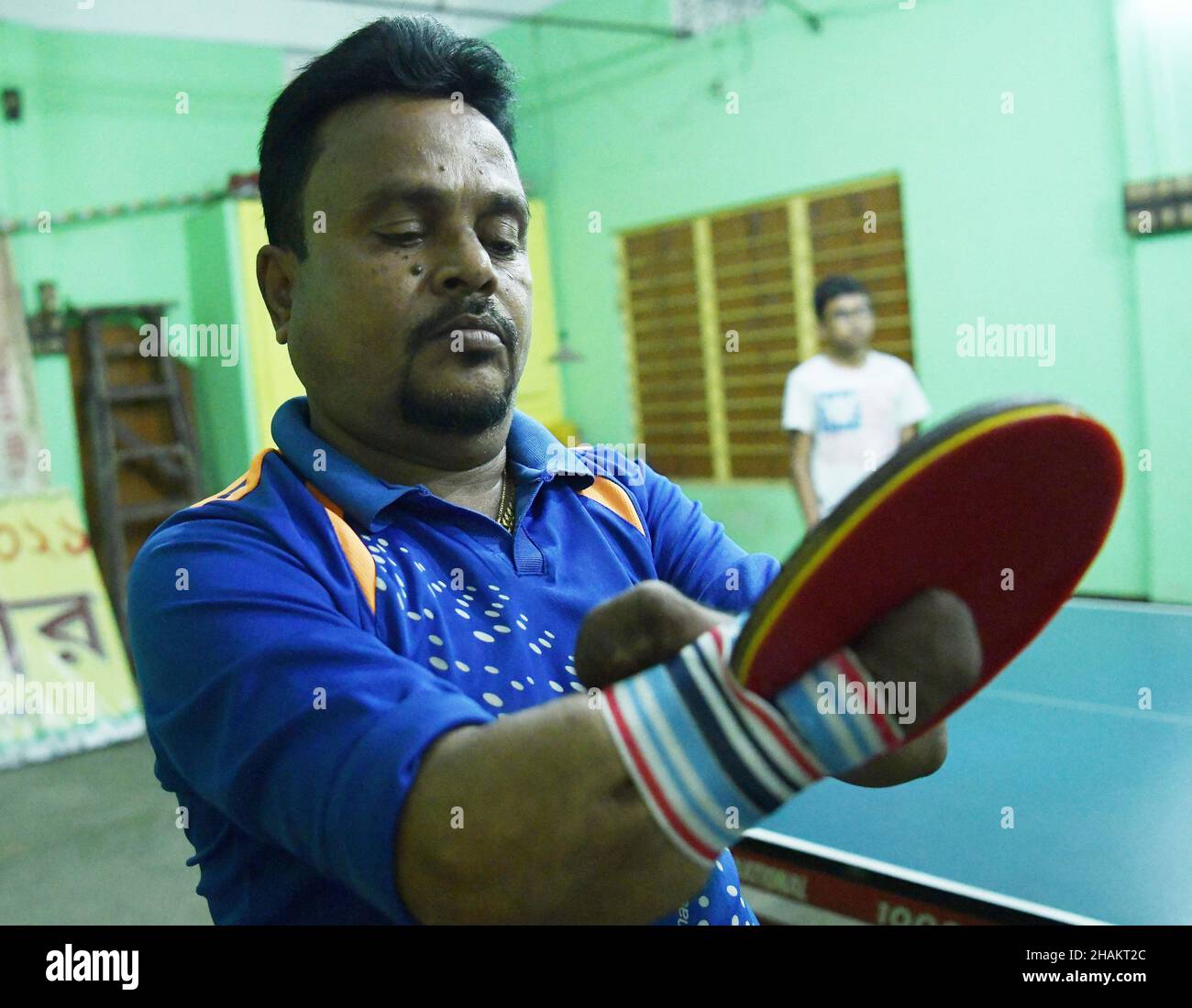 Kajol Dey, a 49year disabled table tennis player and coach getting