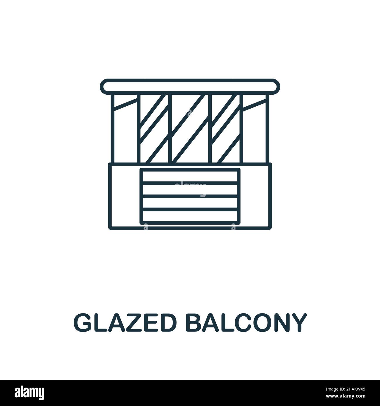 Glazed Balcony icon. Line element from balcony collection. Linear Glazed Balcony icon sign for web design, infographics and more. Stock Vector