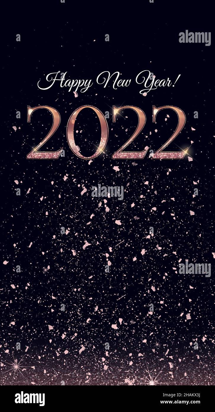 Happy new 2022 year Elegant gold text with light. Minimalistic text ...