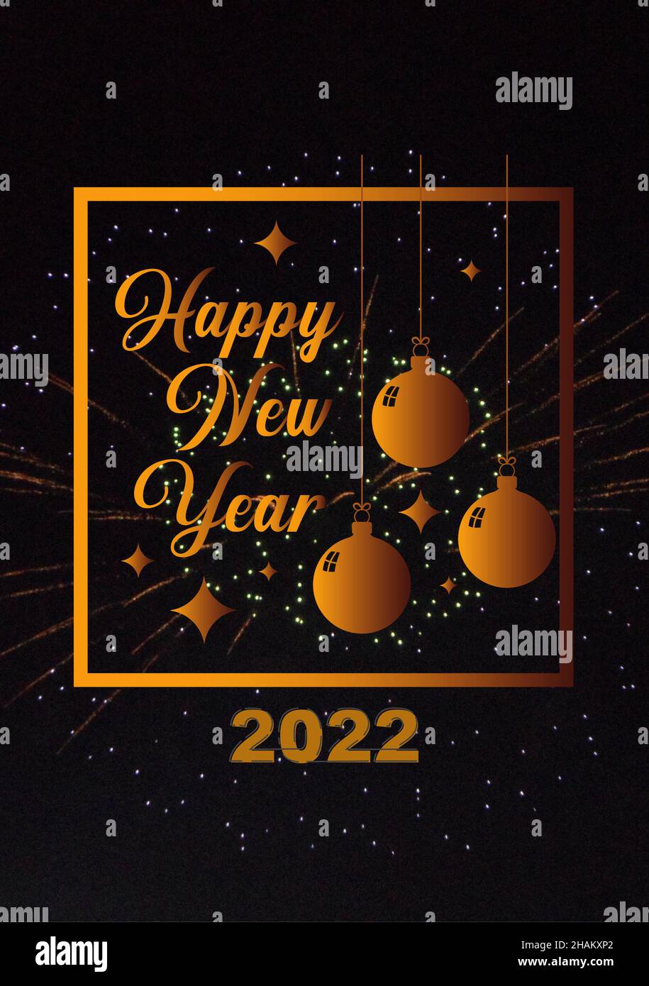 Happy new 2022 year Elegant gold text with light. Minimalistic text ...