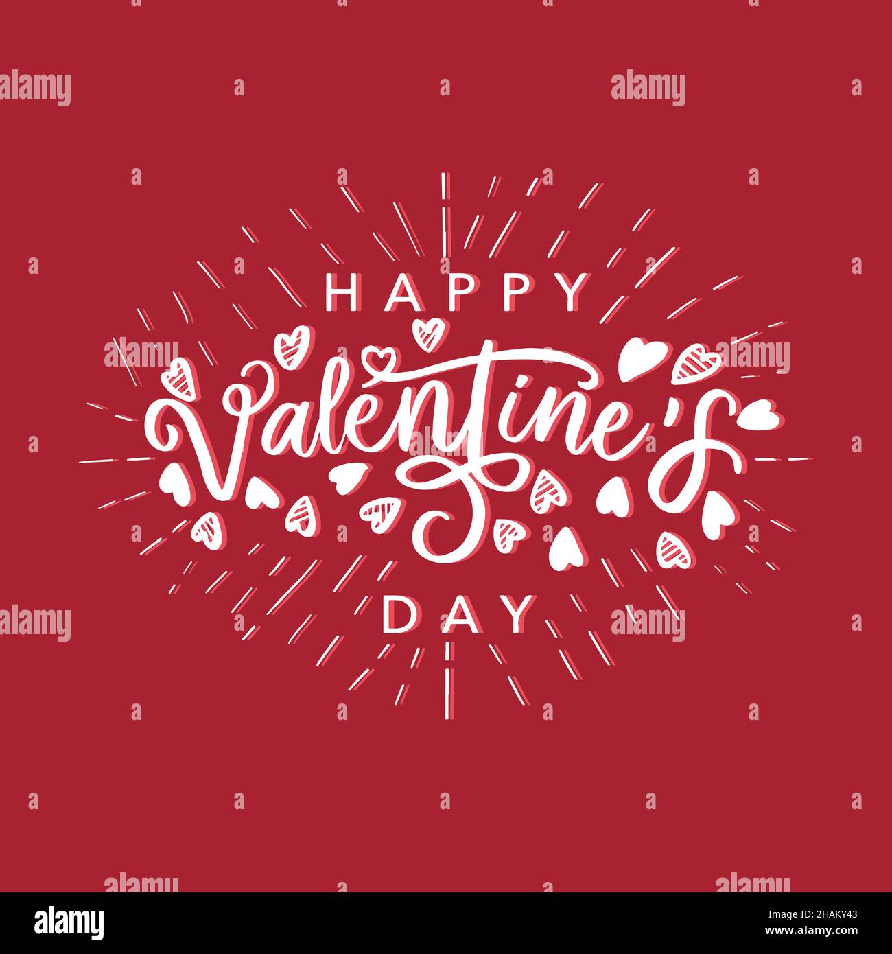 hand lettering happy valentines day isolated vector design Stock Vector