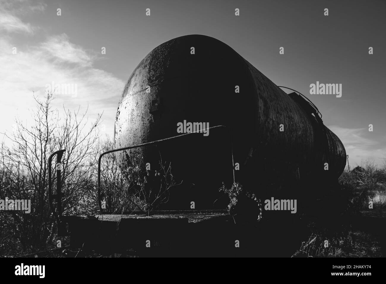 Old petrol tanker Black and White Stock Photos & Images - Alamy