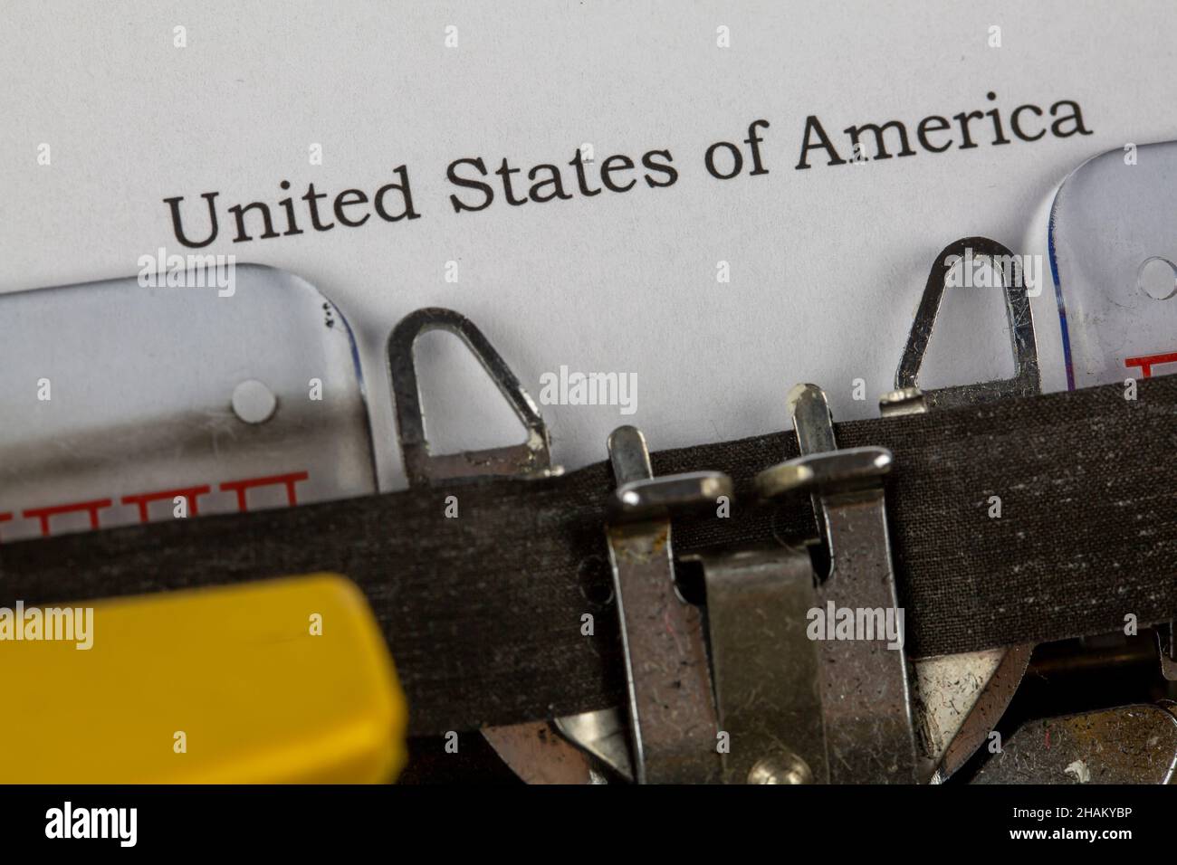 old typewriter with text United States of America Stock Photo