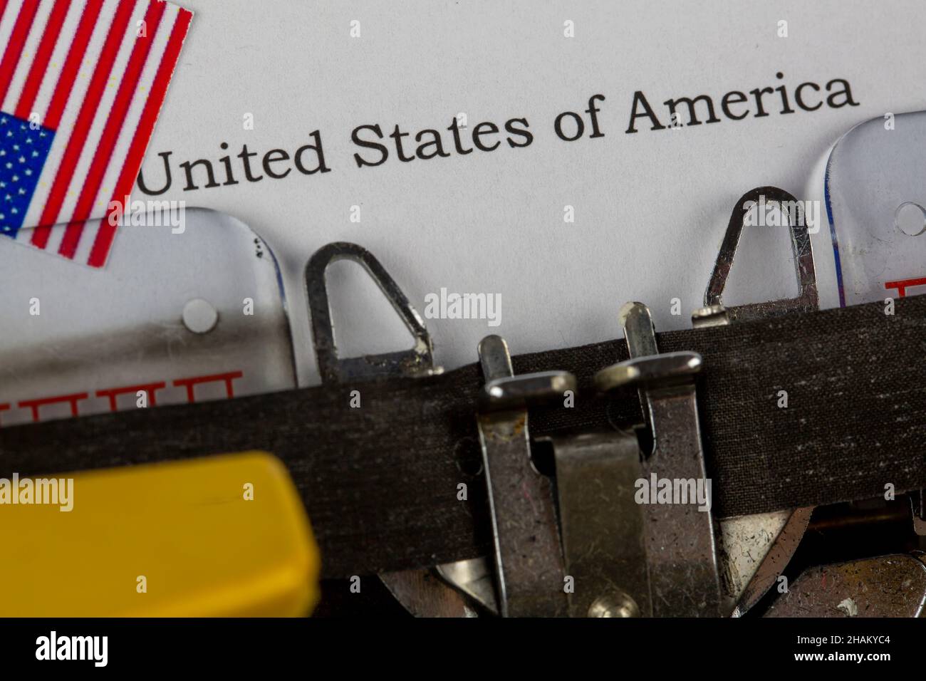 old typewriter with text United States of America Stock Photo