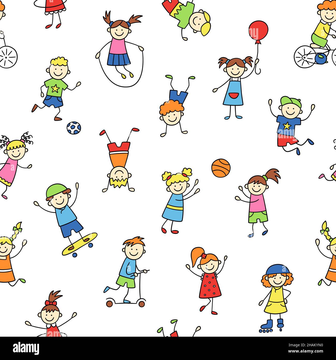 Collection of cute children drawings kids Vector Image