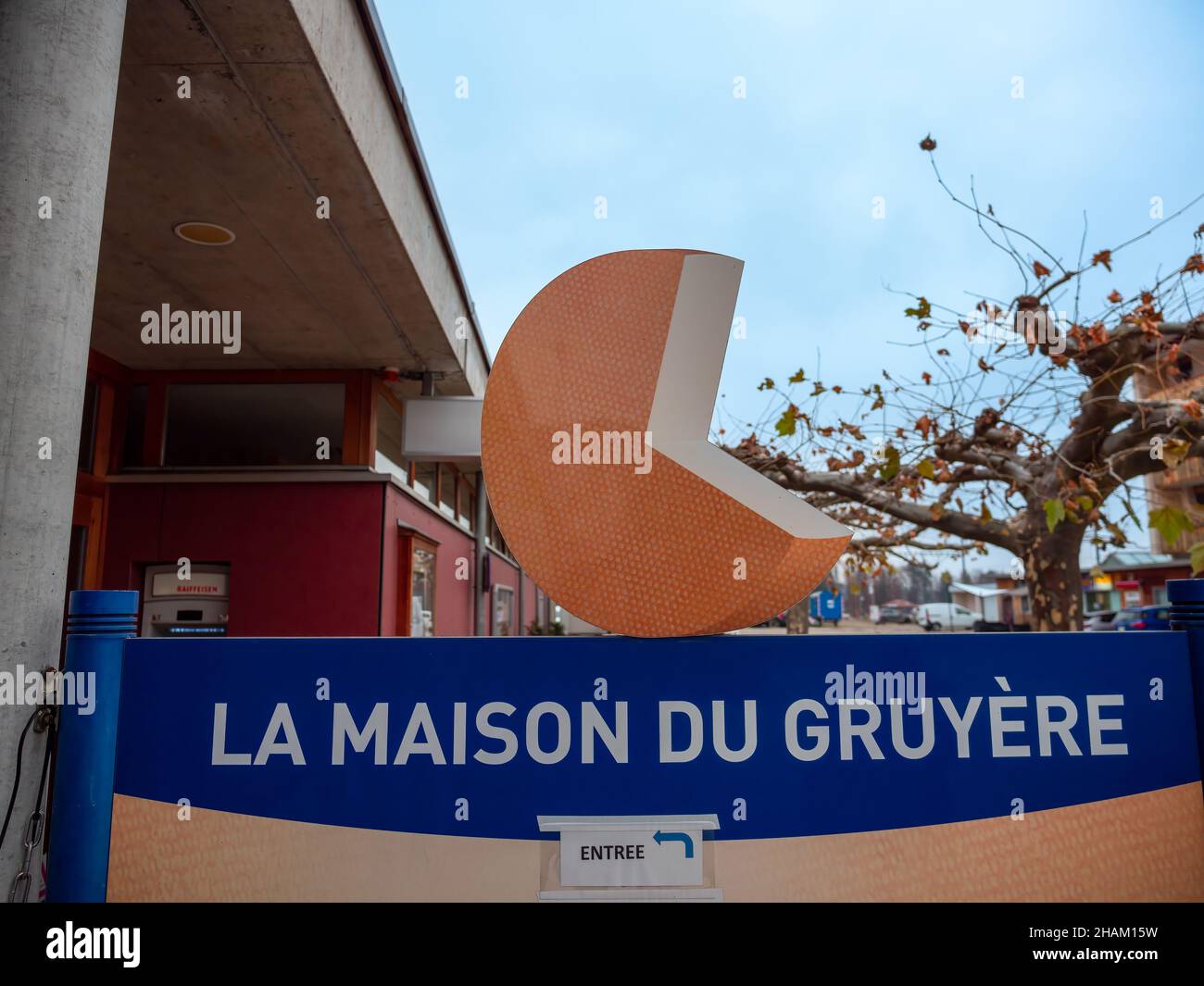 Gruyeres, Switzerland November 23, 2021 Famous swiss cheese factory