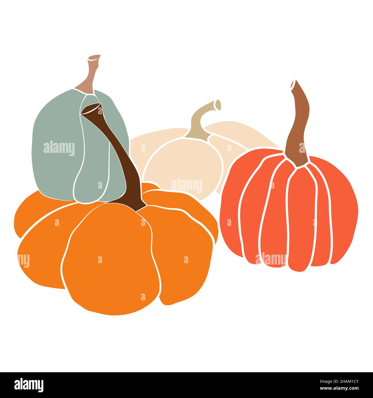 Pumpkin icon vector illustration set. Autumn Halloween or Thanksgiving ...