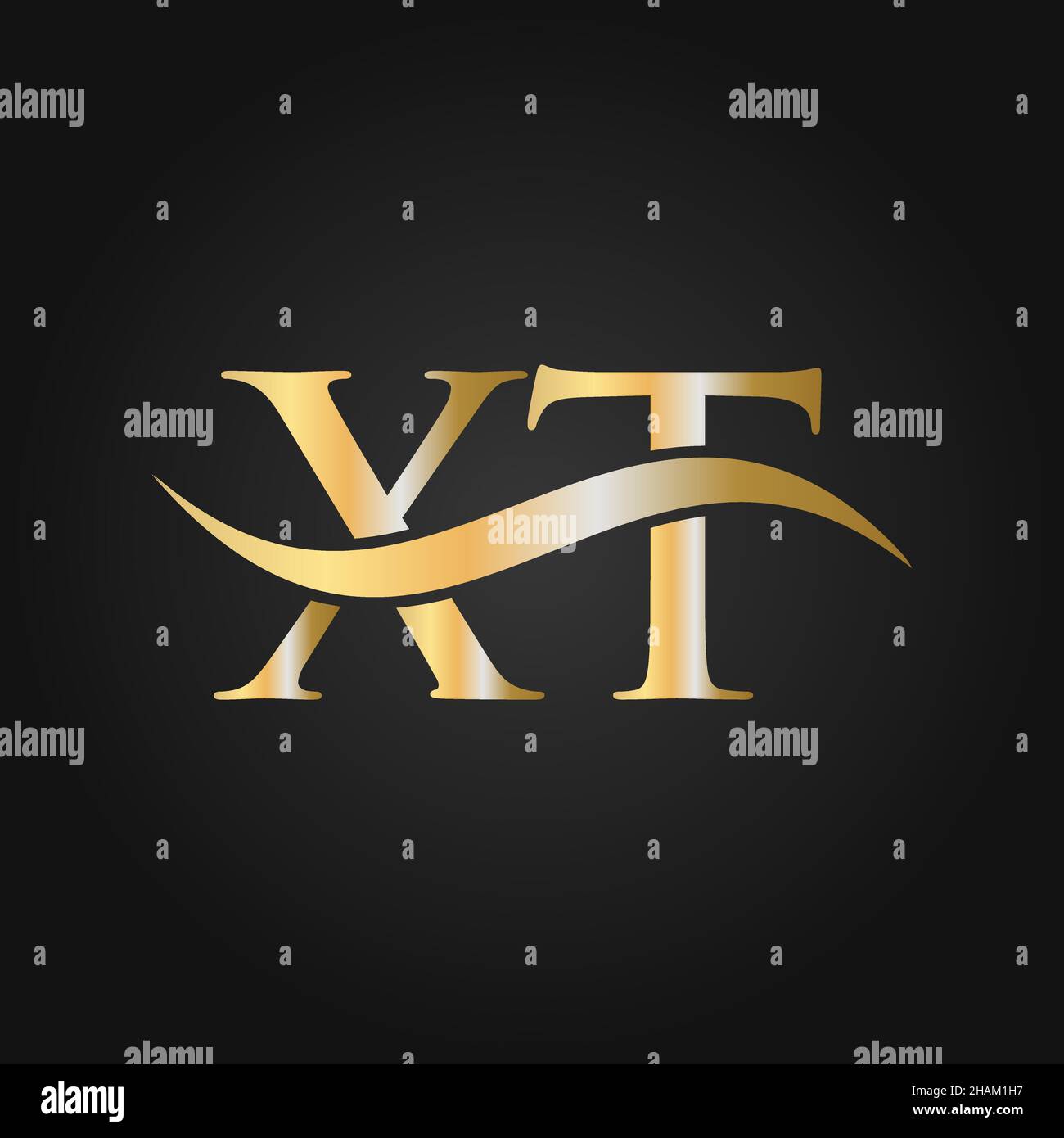 Letter XT Logo Design Template. XT, X T Letter Logo Modern, Flat, Minimalist, Business, Company Sign Stock Vector
